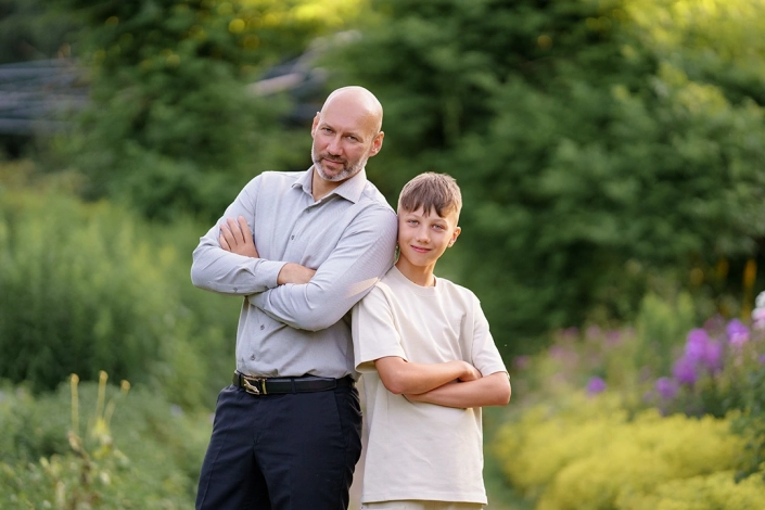 Papa-Sohn-Bild im Park