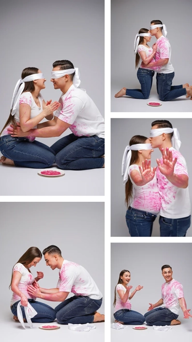 gender reveal Fotoshooting von einem Paar welches ein Mädchen erwartet.